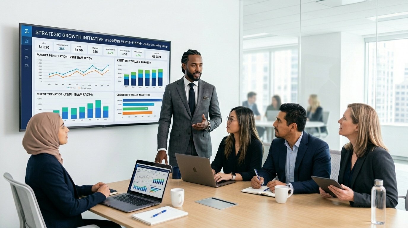 Consulting team collaborating on analytics and technology delivery